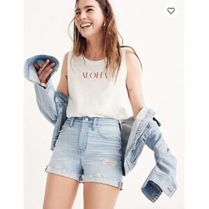 MADEWELL High-Rise Denim Shorts in Posey Wash J0526// 28